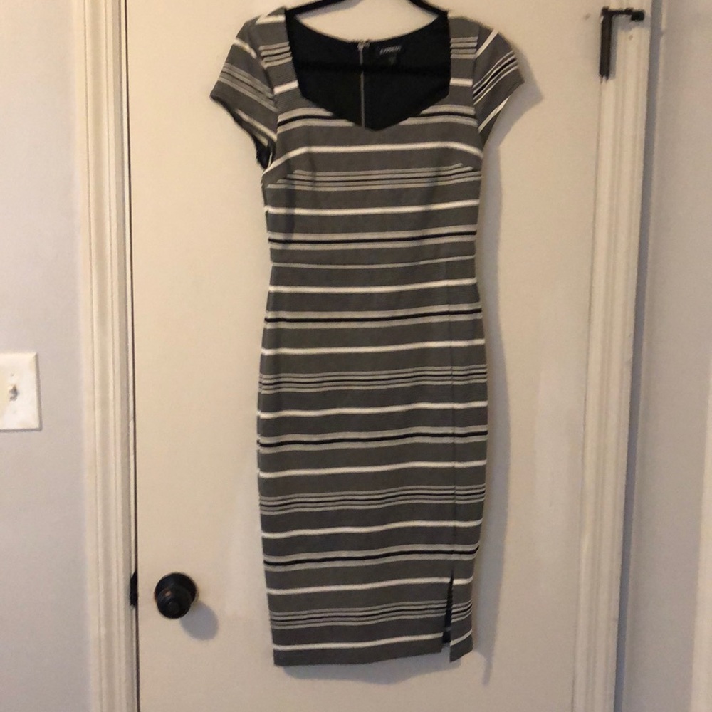 Black, white and gray dress from express.